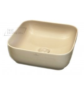   Galatea Design Empat Umywalka stawiana na blat 38,5x38,5 cm z korkiem klik-klak Cappuccino matt/Beżowy GD78110TMC WYPRZEDAŻ KOLORU!!