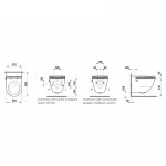 Laufen Navia Miska myjąca ścienna 36x58 cm Rimless w komplecie z wolno opadającą deską WC wykonaną z Duroplastu biała H 820601 400 000 1