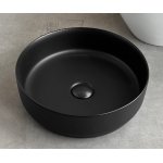  Galatea Design Bulat Umywalka stawiana na blat ∅39 cm z korkiem klik-klak Black matt/Czarny mat GD112DTMB W MAGAZYNIE!!