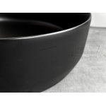   Galatea Design Bulat Umywalka stawiana na blat ∅39 cm z korkiem klik-klak Black matt/Czarny mat GD112DTMB W MAGAZYNIE!!