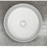 Galatea Design Bulat Umywalka stawiana na blat ∅39 cm z korkiem klik-klak White/Biały połysk GD112DTWH