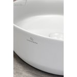 Galatea Design Bulat Umywalka stawiana na blat ∅39 cm z korkiem klik-klak White/Biały połysk GD112DTWH