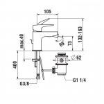 Laufen Laurin Bateria bidetowa jednouchwytowa z korkiem automatycznym Chrom HF 50071 010 000 0