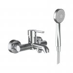 Laufen Lua Bateria wannowo-natryskowa jednouchwytowa ścienna, zestawem prysznicowym Chrom H 321081 004 131 1