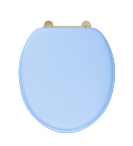Burlington Bespoke Deska sedesowa wolnoopadająca ze złotymi zawiasami Enchanted Blue/Gold S101GOLDENCH