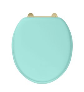 Burlington Bespoke Deska sedesowa wolnoopadająca ze złotymi zawiasami Cosmic Green/Gold S101GOLDGRN