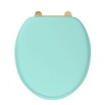 Burlington Bespoke Deska sedesowa wolnoopadająca ze złotymi zawiasami Cosmic Green/Gold S101GOLDGRN