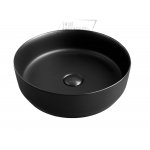   Galatea Design Bulat Umywalka stawiana na blat ∅39 cm z korkiem klik-klak Black matt/Czarny mat GD112DTMB W MAGAZYNIE!!
