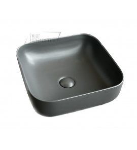   Galatea Design Empat Umywalka stawiana na blat 38,5x38,5 cm z korkiem klik-klak Dark Grey matt/Ciemny szary mat GD78110TMDH W MAGAZYNIE!!