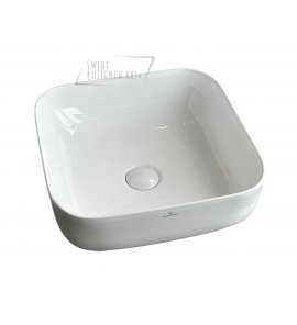   Galatea Design Empat Umywalka stawiana na blat 38,5x38,5 cm z korkiem klik-klak White/Biały połysk GD78110TGW W MAGAZYNIE!!