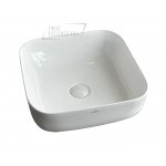   Galatea Design Empat Umywalka stawiana na blat 38,5x38,5 cm z korkiem klik-klak White/Biały połysk GD78110TGW W MAGAZYNIE!!