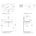 Flaminia App Umywalka stawiana na blat 62x40 cm z korkiem klik klak carbone AP62ACAR+PLCECAR