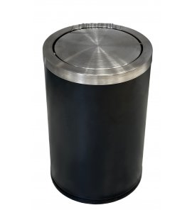 Galatea Design – kosz łazienkowy 9 l, czarny mat / stal szczotkowana, GD9LBIX