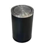 Galatea Design – kosz łazienkowy 9 l, czarny mat / stal szczotkowana, GD9LBIX