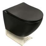   Galatea Design Bulat Miska WC z deską wolnoopadającą wisząca 49x37x37 cm Black matt/Czarny mat GDB2342MB W MAGAZYNIE!!