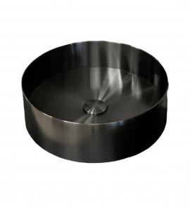  Galatea Design Circle Umywalka stalowa stawiana Ø40 z korkiem klik-klak brushed gunmetal PVD 54601GM PROMOCJA JESIENNA!! W MAGAZYNIE!!