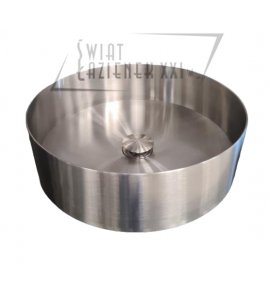   Galatea Design Circle Umywalka stalowa stawiana Ø40 z korkiem klik-klak Brushed Steel 54601IX W MAGAZYNIE!!