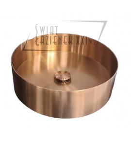   Galatea Design Circle Umywalka stalowa stawiana Ø40 z korkiem klik-klak Brushed Rose Gold PVD 54601RG PROMOCJA LETNIA!! W MAGAZYNIE!!