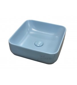   Galatea Design Empat Umywalka stawiana na blat 38,5x38,5 cm z korkiem klik-klak Sky Blue matt/Jasny niebieski mat GD78110TML W MAGAZYNIE!!