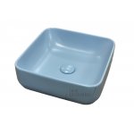  Galatea Design Empat Umywalka stawiana na blat 38,5x38,5 cm z korkiem klik-klak Sky Blue matt/Jasny niebieski mat GD78110TML W MAGAZYNIE!!