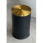 Galatea Design – kosz łazienkowy 9 l, czarny mat / złoto szczotkowane, GD9LBBRG