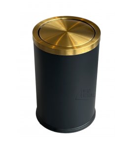 Galatea Design – kosz łazienkowy 9 l, czarny mat / złoto szczotkowane, GD9LBBRG