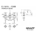 Graff Vignola Bateria umywalkowa 3-otworowa Chrom E-11610-R4-C20B