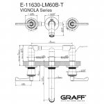 Graff Vignola Bateria umywalkowa podtynkowa 191 mm - element zewnętrzny Chrom E-11630-R4-LM60B-T
