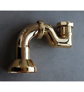 Burlington Syfon wannowy "S-trap" z przyłączem w podłogę gold CW3SGOLD 