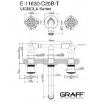 Graff Vignola Bateria umywalkowa podtynkowa 191 mm - element zewnętrzny Chrom E-11630-R4-C20B-T