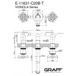 Graff Vignola Bateria umywalkowa podtynkowa 235 mm - element zewnętrzny Chrom E-11631-R3-C20B-T