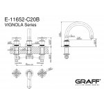 Graff Vignola Bateria wannowa 3-otworowa Chrom E-11652-R3-C20B