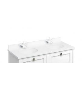 Burlington Minerva Blat z umywalkami podblatowymi 129,6x54,8 Biały BW12