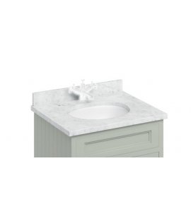 Burlington Minerva Blat z umywalką podblatową 74,5x62,5 Carrara BC66