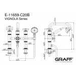 Graff Vignola Bateria wannowa nablatowa z zestawem prysznicowym Chrom E-11659-R3-C20B