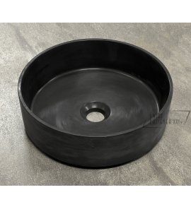 Galatea Design Marmar Umywalka betonowa stawiana na blat ∅36 cm black matt/czarny mat GDM1266MB