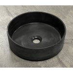 Galatea Design Marmar Umywalka betonowa stawiana na blat ∅36 cm black matt/czarny mat GDM1266MB