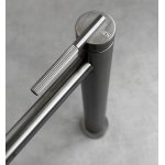      Gessi Ingranaggio Bateria umywalkowa wysoka z długą wylewką i korkiem Black Metal Brushed PVD 63505.707