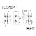 Graff Vignola Bateria natryskowa podtynkowa - element zewnętrzny Chrom E-8149-LM60E0-T