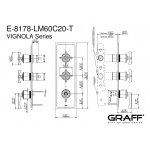 Graff Vignola Bateria natryskowa podtynkowa - element zewnętrzny Chrom E-8178-LM60C20-T