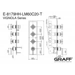 Graff Vignola Bateria natryskowa podtynkowa 4-uchwytowa - element zewnętrzny Chrom E-8179HH-LM60C20-T