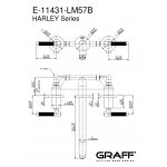 Graff Harley Bateria umywalkowa 3-otworowa podtynkowa - element zewnętrzny Chrom E-11431-LM57B-T