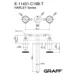 Graff Harley Bateria umywalkowa 3-otworowa podtynkowa - element zewnętrzny Chrom E-11431-C19B-T