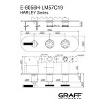 Graff Harley Bateria natryskowa podtynkowa 3-uchwytowa - element zewnętrzny Chrom E-8056HH-LM57C19-T
