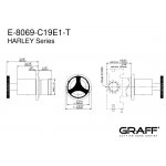 Graff Harley Zawór odcinający podtynkowy 3-drożny - element zewnętrzny Chrom E-8069-C19E1-T