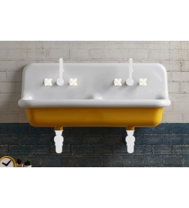  Bleu Provence True Colors Umywalka podwójna wisząca 120x42 white mustard yellow glossy TCL120C2