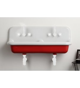  Bleu Provence True Colors Umywalka podwójna wisząca 120x42 white red TCL120C
