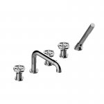 Graff Vintage Bateria wannowa 5-otworowa z zestawem prysznicowym Chrom E-11351-C18B