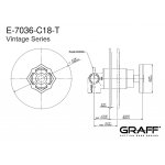 Graff Vintage Bateria natryskowa podtynkowy PROGRESSIVE - element zewnętrzny Chrom E-7036-C18-T