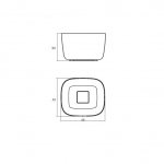  Relax Design Bonzo Series Umywalka stawiana 48x42 z korkiem black matt BONZOMLX05MATT